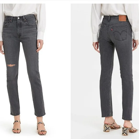 Levi's 501 High Rise Skinny Jean Gray - Picture 4 of 12